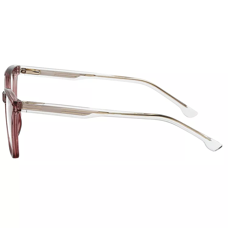 Stepped Horizontal Stripe colored Core Wire Temple Eyeglasses