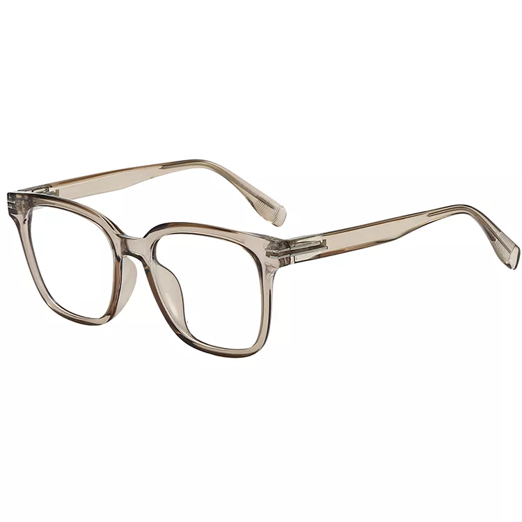 TR90 Transparent Square Striped Rivet Fashion Optical Frame